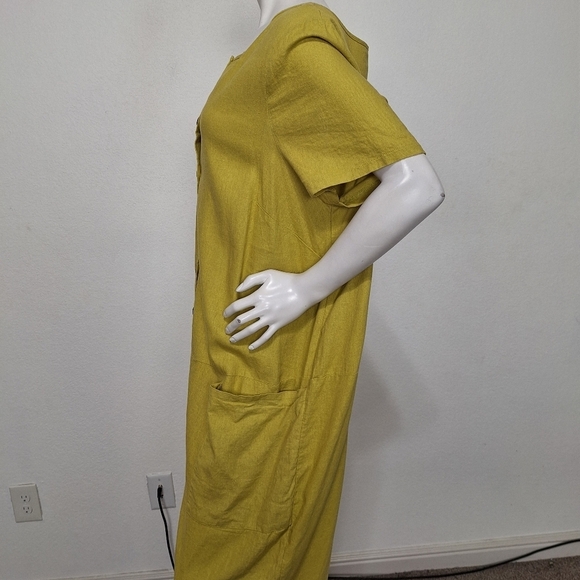 Asos Lagenlook Linen Blend Relaxed Fit W/Pockets Button Front Boiler Jumpsuit 16 - Picture 7 of 15